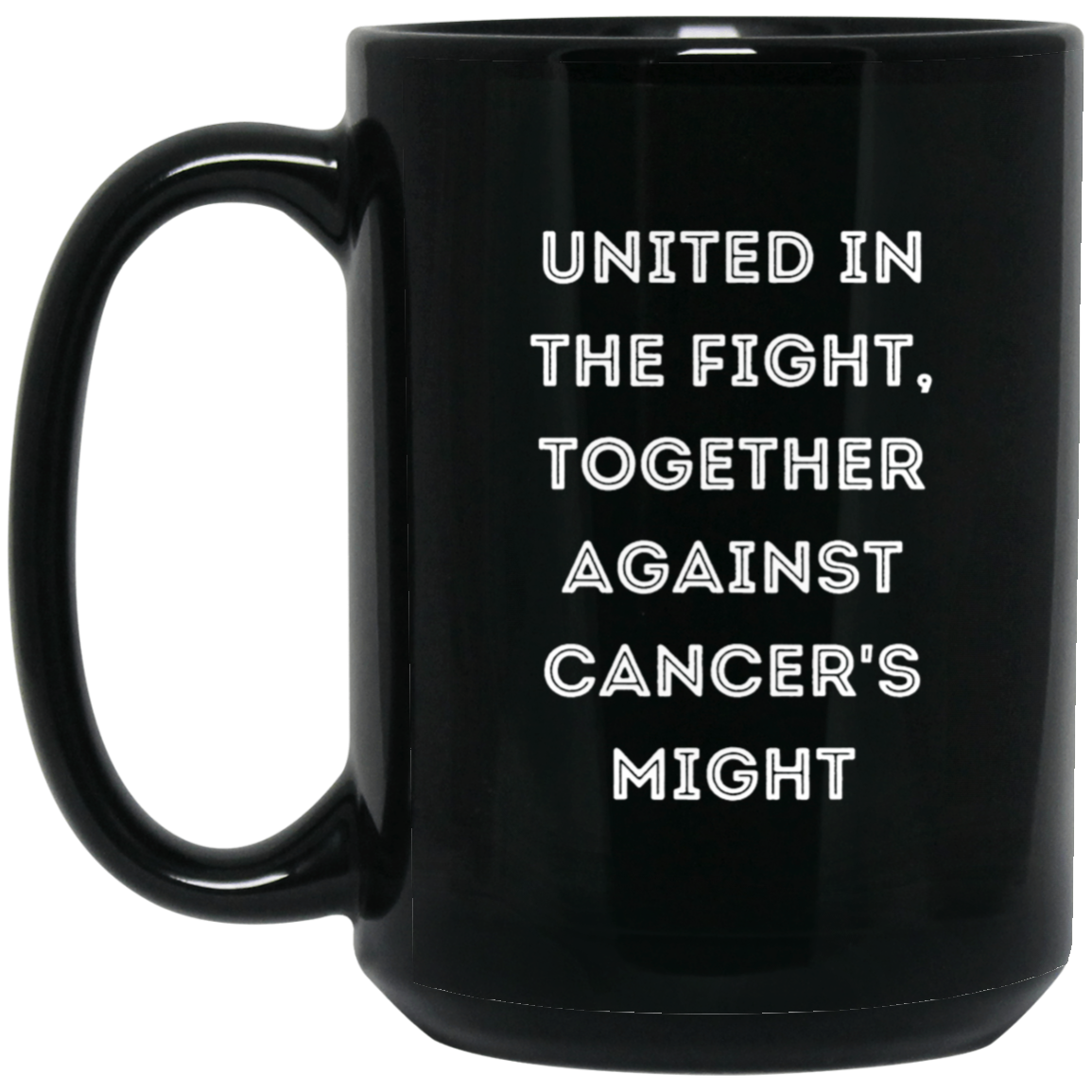 Untied In Fight Cancer 15 oz. Black Mug