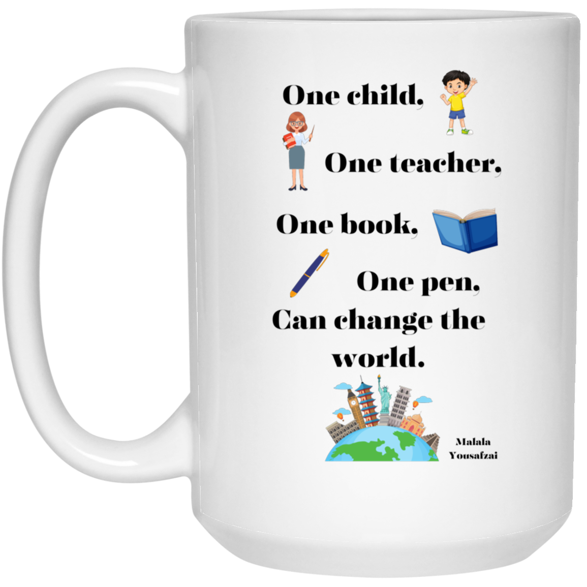 One Teacher 15 oz. White Mug