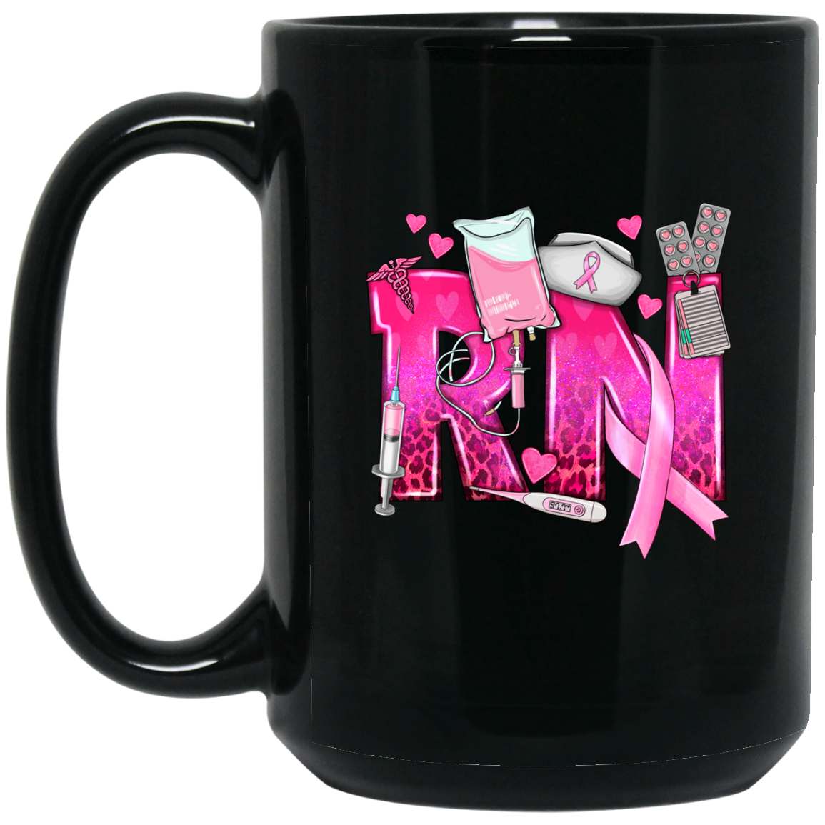 RN 15 oz. Black Mug