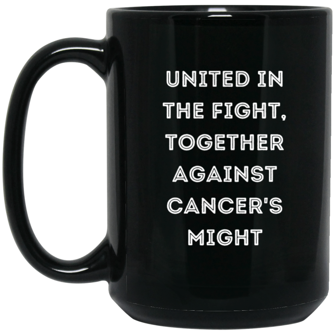 Untied  In Fight Cancer 15 oz. Black Mug