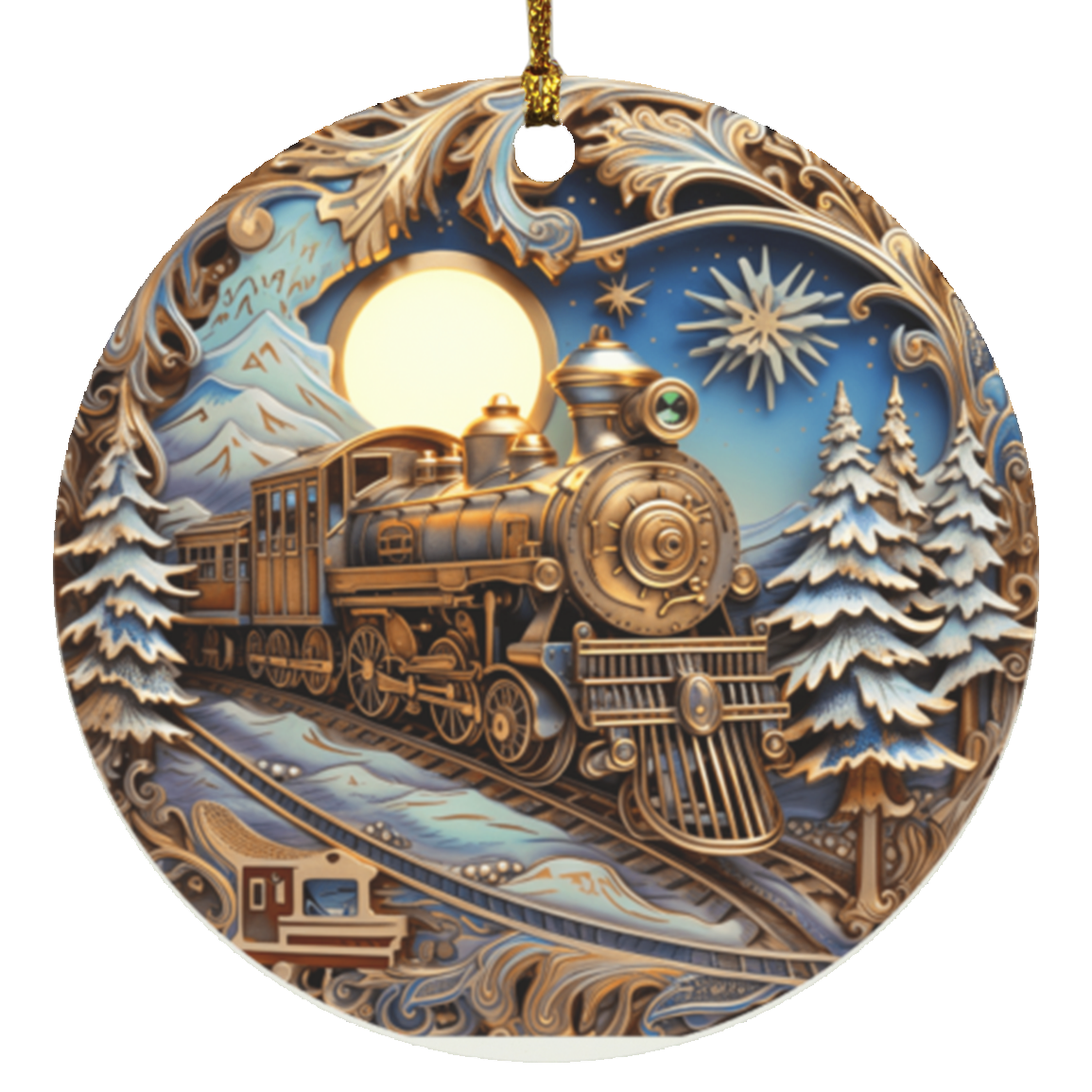 Train Circle Ornament