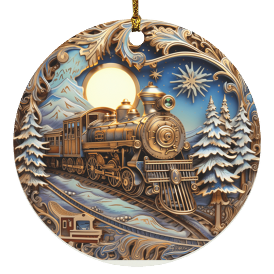 Train Circle Ornament