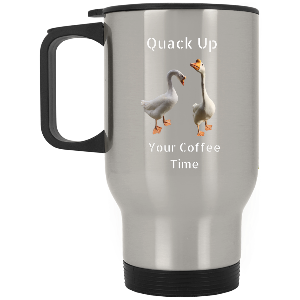 Quack Up Silver Stainless Travel Mug