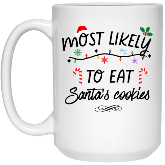 Santa Cookies White Mug