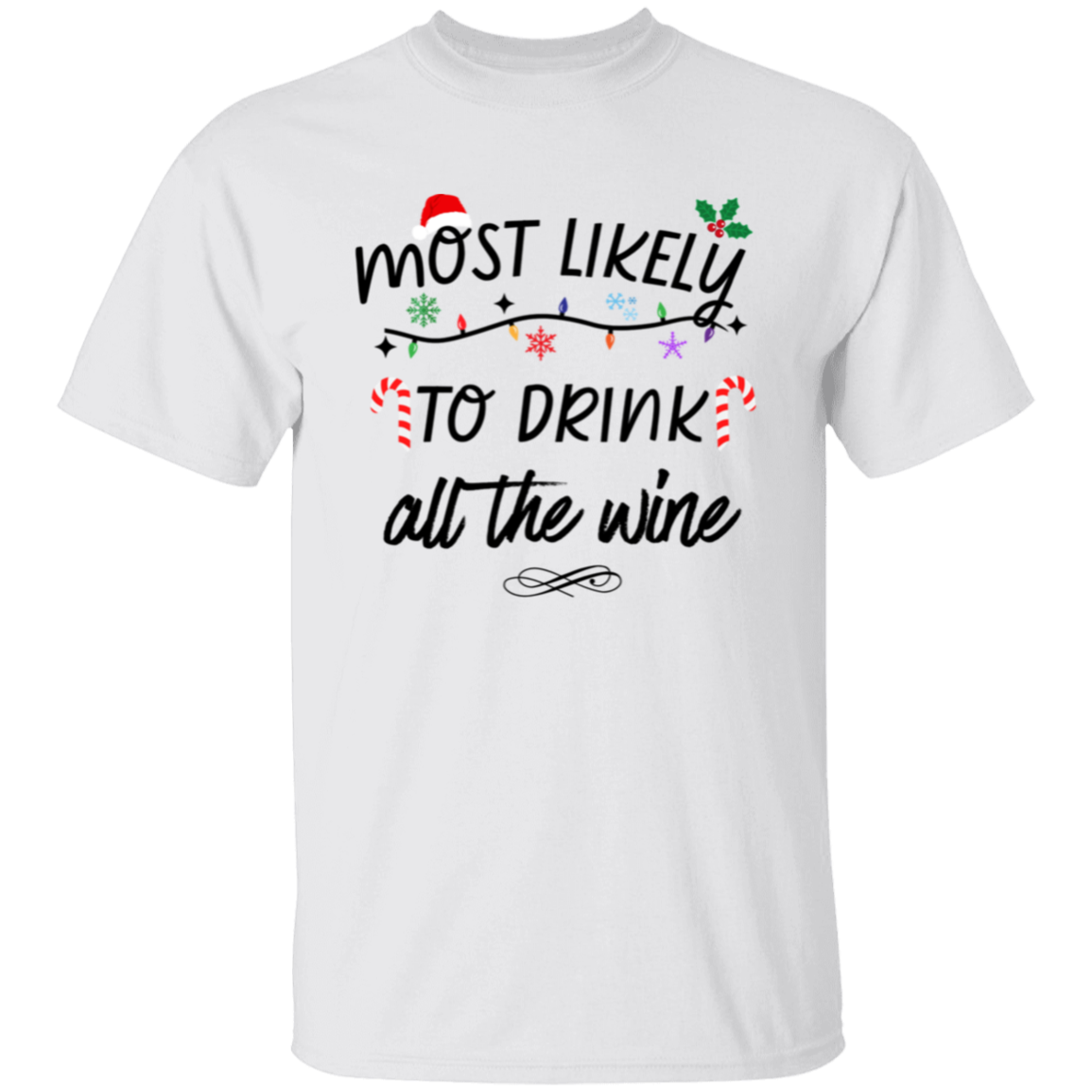 Drink Wine Christmas T-Shirt