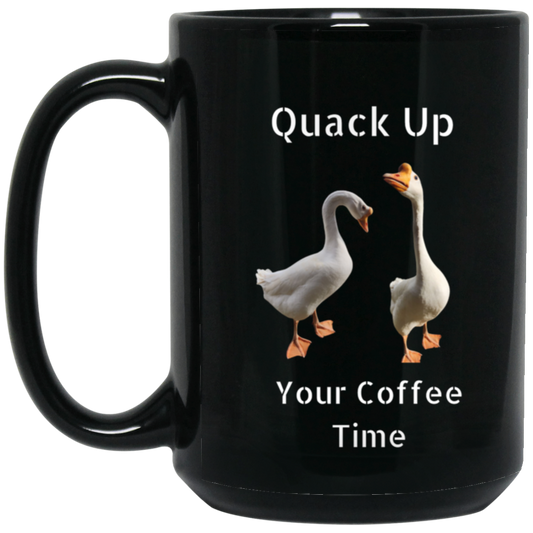 Quack Up 15oz Black Mug