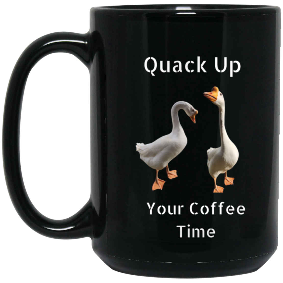 Quack Up 15oz Black Mug