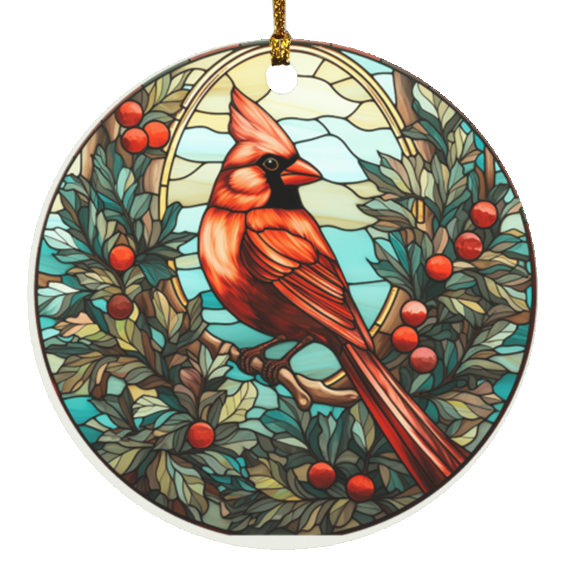 Cardinal Circle Ornament