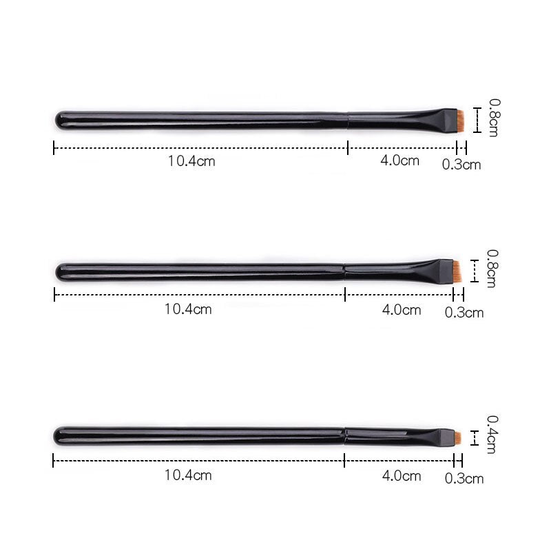 Professional Eyeliner Brush High Quality Black Flat Eyebrow Application Lip Tools Cosmetic Makeup Instruments Supplies Kit 2/3pc