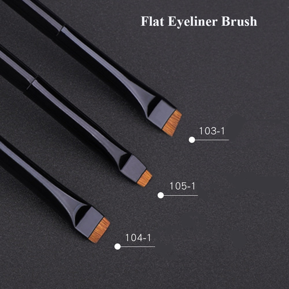 Professional Eyeliner Brush High Quality Black Flat Eyebrow Application Lip Tools Cosmetic Makeup Instruments Supplies Kit 2/3pc